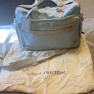 Louis Vuitton Light Blue Monogram Mini Lin Diaper Bag